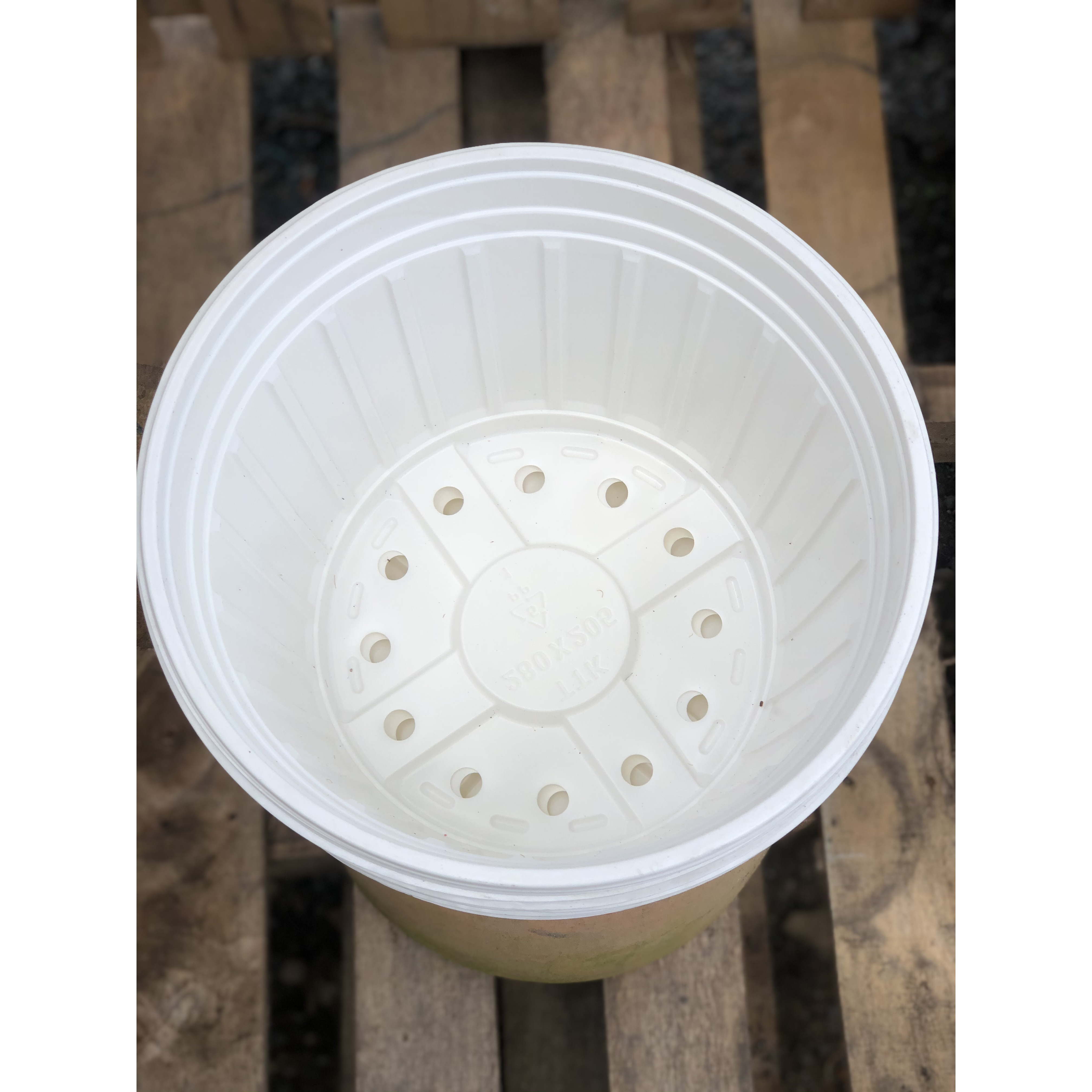 Bộ 10 chậu trồng cây màu trắng kích thước fi 300 x 210 mm