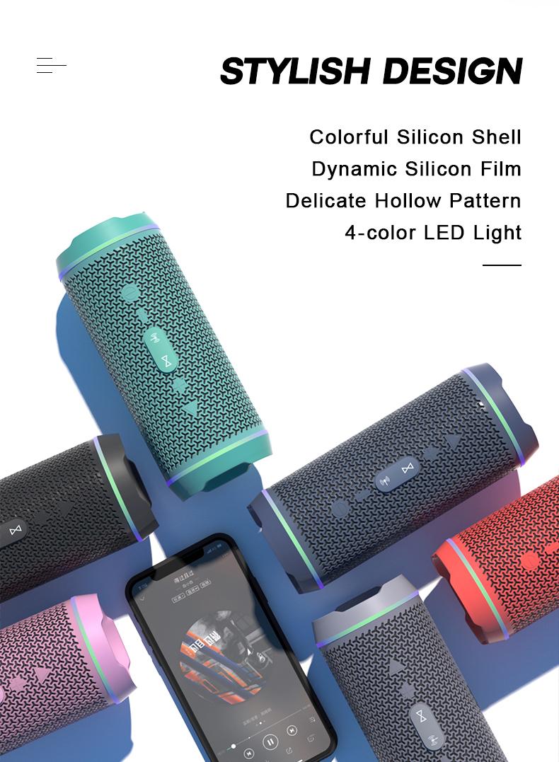 Loa Bluetooth không dây âm trầm nổi ngoài trời, Âm thanh âm thanh Hi-Fi Hi-Res không dây HiFi với đĩa U, FM, đèn LED nhiều màu sắc RGB Màu sắc: Oneder v10-đỏ