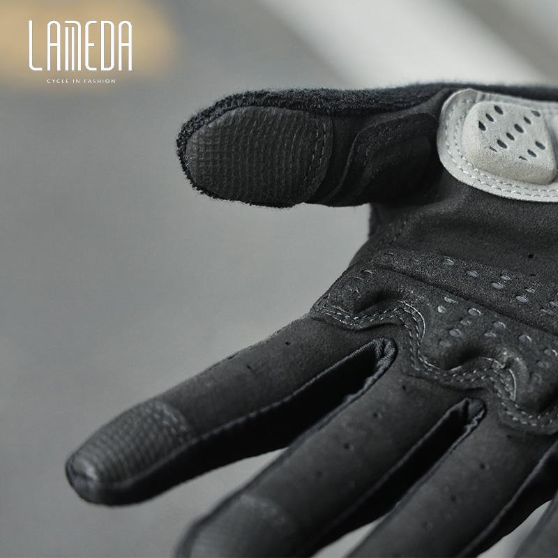 Lameda Shock hấp thụ găng tay đi xe đạp thoáng khí Color: Black white Size: XXL
