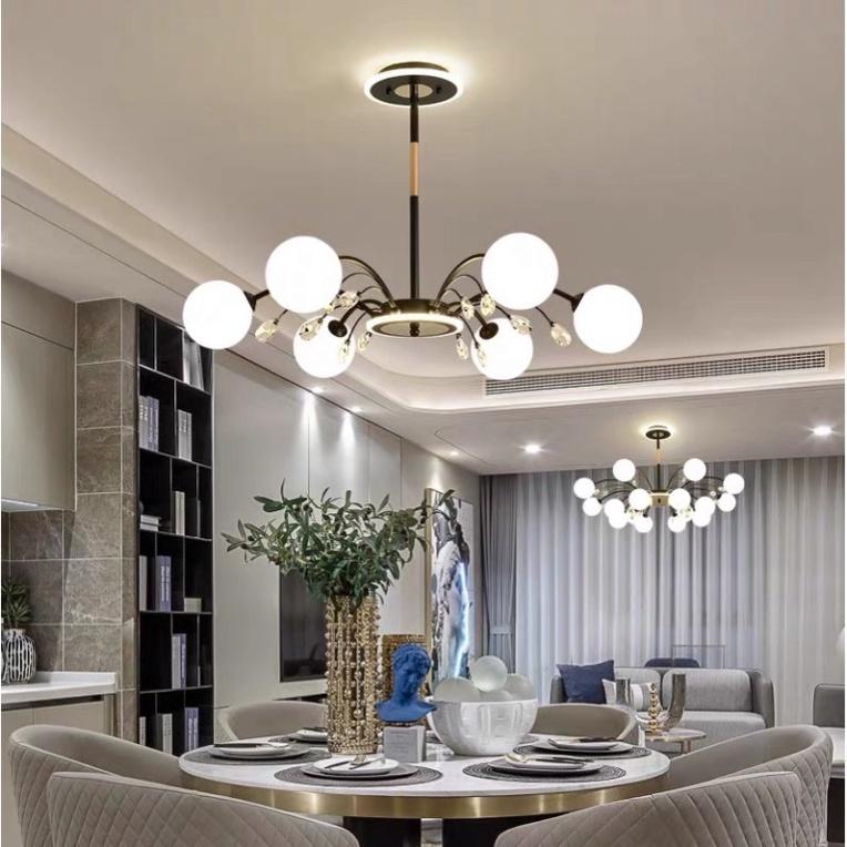 Đèn thả chùm tô điểm phòng tiếp đón khách 10 -12-16 bóng ,decor thiết kế bên trong cao cấp.