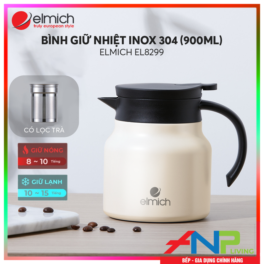 Bình Giữ Nhiệt Gia Đình INOX 304, Tráng bạc Elmich EL-8299 - Hàng Chính Hãng