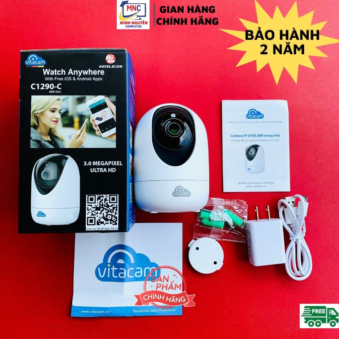 Camera Wifi Vitacam C1290-C - 3.0Mpx Full HD 1296P Chuẩn H265X - Hàng Chính Hãng