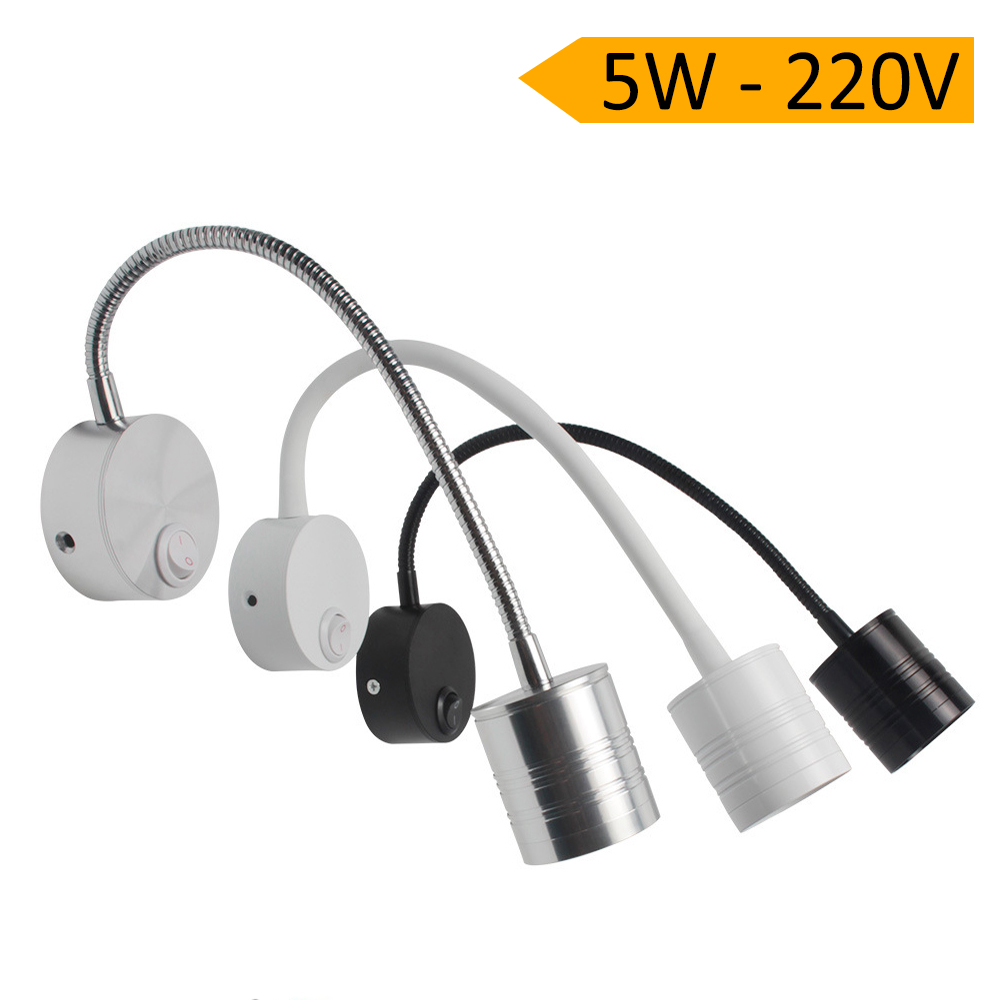 Đèn Led chiếu rọi trang trí gắn tường đầu giường 5W-220V Tích hợp đèn ngủ và Đèn đọc sách BOFIT - DW204