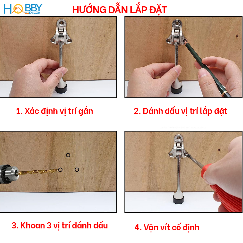 Đồ chặn cửa đầu cau su chống trượt gắn cửa Hobby Home Decor CMG2 loại giữ chặt cửa