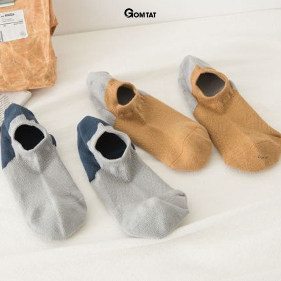 Set 5 đôi tất vớ nam cổ ngắn GOMTAT cao cấp, chất liệu cotton khử mùi kháng khuẩn cực tốt - CHEEMY-NAM-02