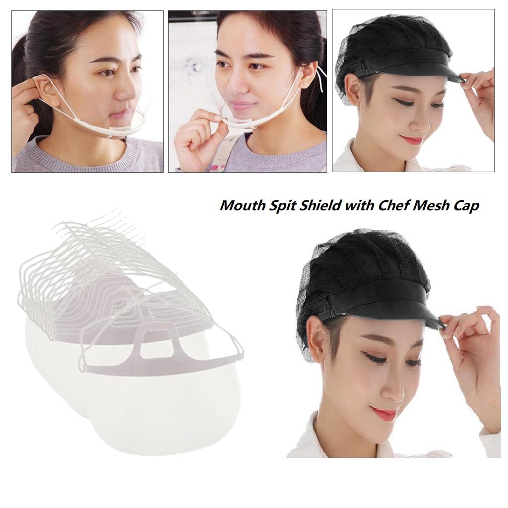 10pcs Clear Anti-fog Mouth Shield Guard Reusable Hotel Kitchen Food Maker