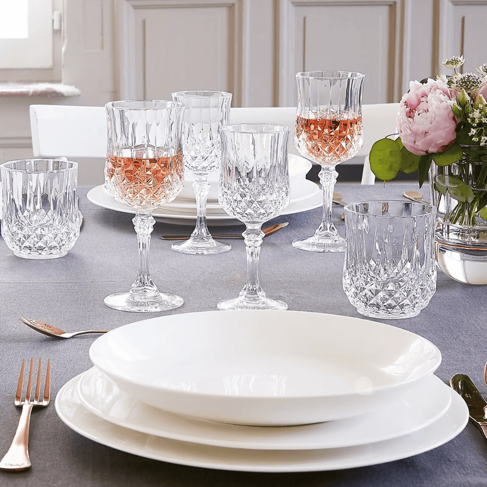 Set 4 Ly vang Longchamp Cristal d'Arques Paris 250ml Hàng chính hãng