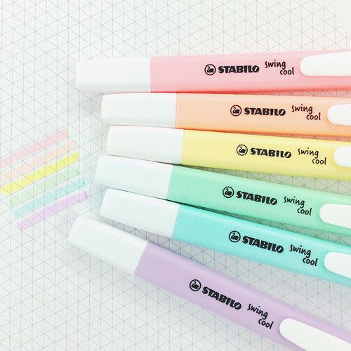 Bộ 6 bút đánh dấu Stabilo Swing Cool Highlighter - Tone màu pastel