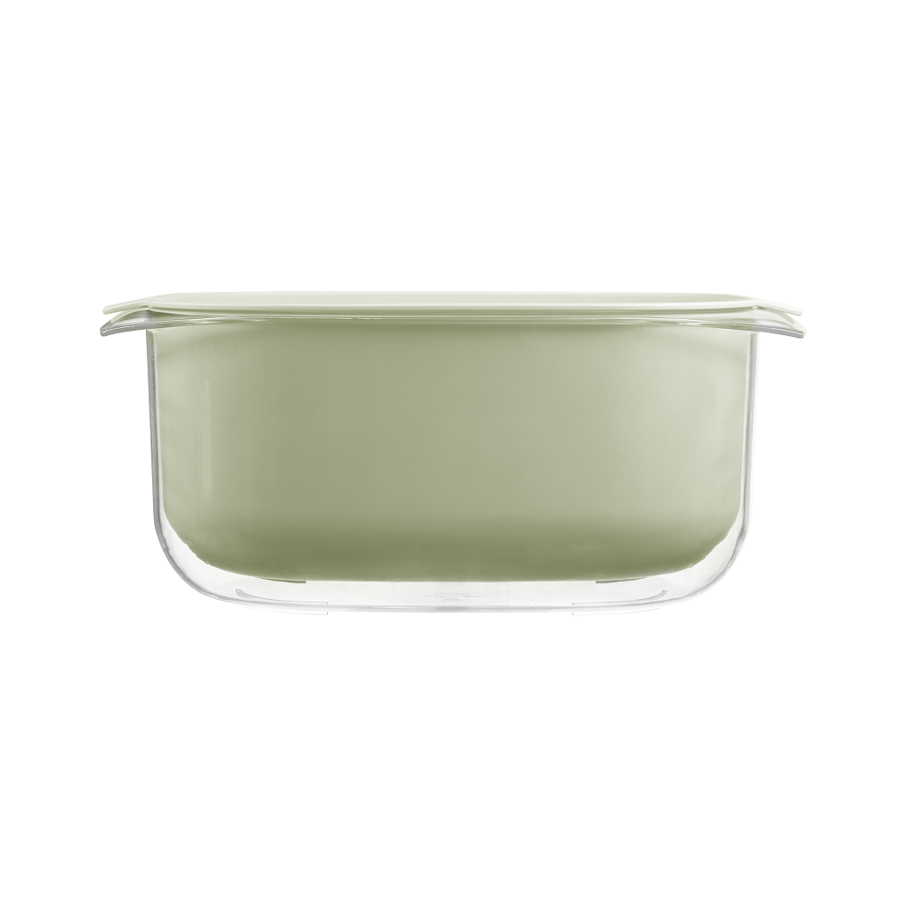 Bộ thau rổ vuông Inochi Yoko không chứa chất BPA, có lỗ thoát nước, dễ vệ sinh 23cm