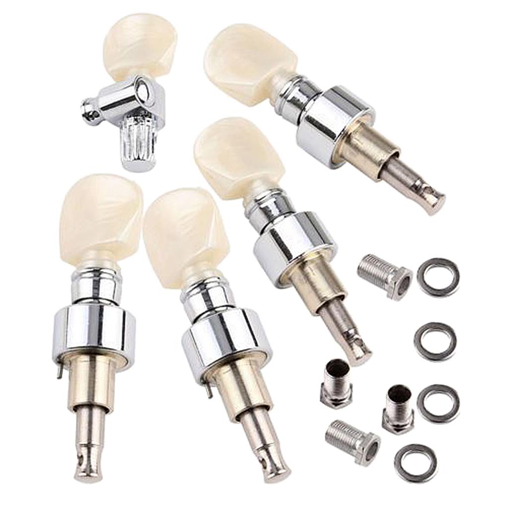 Sunnimix 5 Dây Đàn Banjo Pearled Nút Chỉnh Chốt Chỉnh Âm Máy Đầu 5 Chiếc Bạc