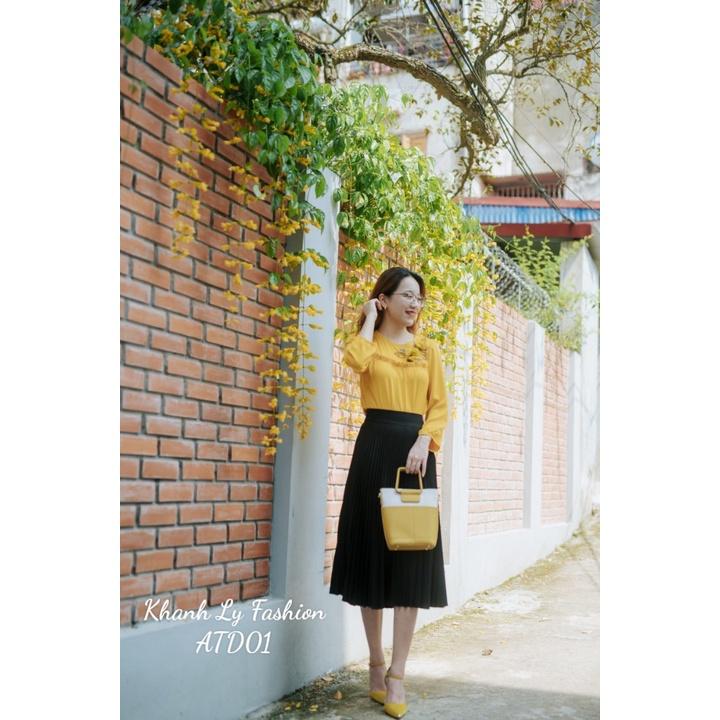 Áo Thiết Kế Lụa Cao Cấp Vàng Mùa Thu