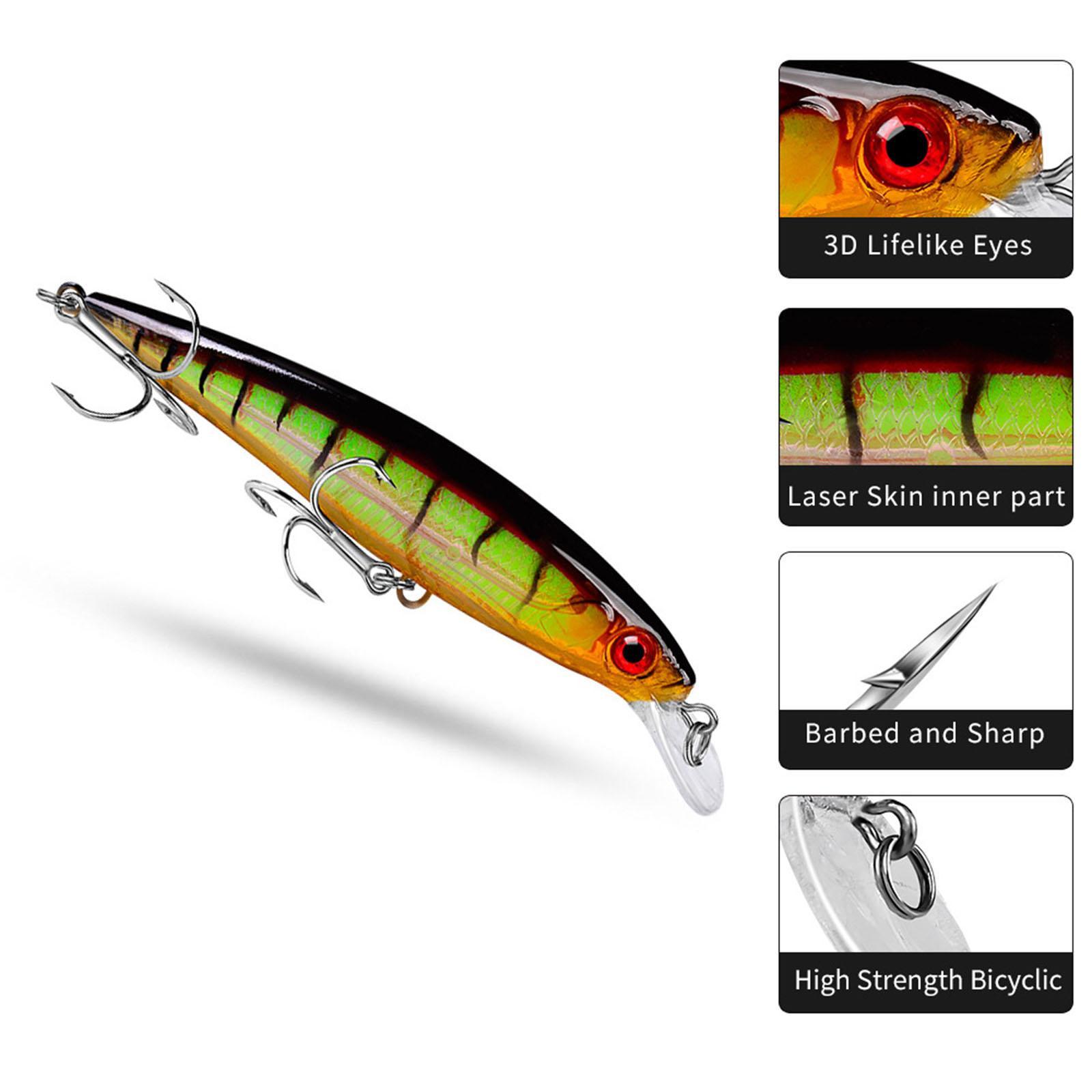 Swimbait Floating Minnow Lure Portable Fishing Tackle Crankbait 13.4G with Hooks Artificial Lifelike Hard Lure 3D Eyes Fish Lure for Carp