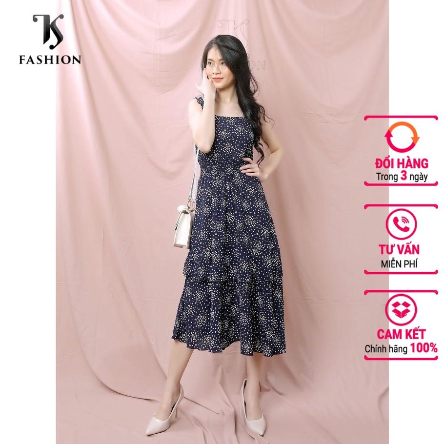 Đầm nữ 2 dây dáng xòe tiểu thư - Đầm dây nữ 2 tầng bèo TK FASHION DK919