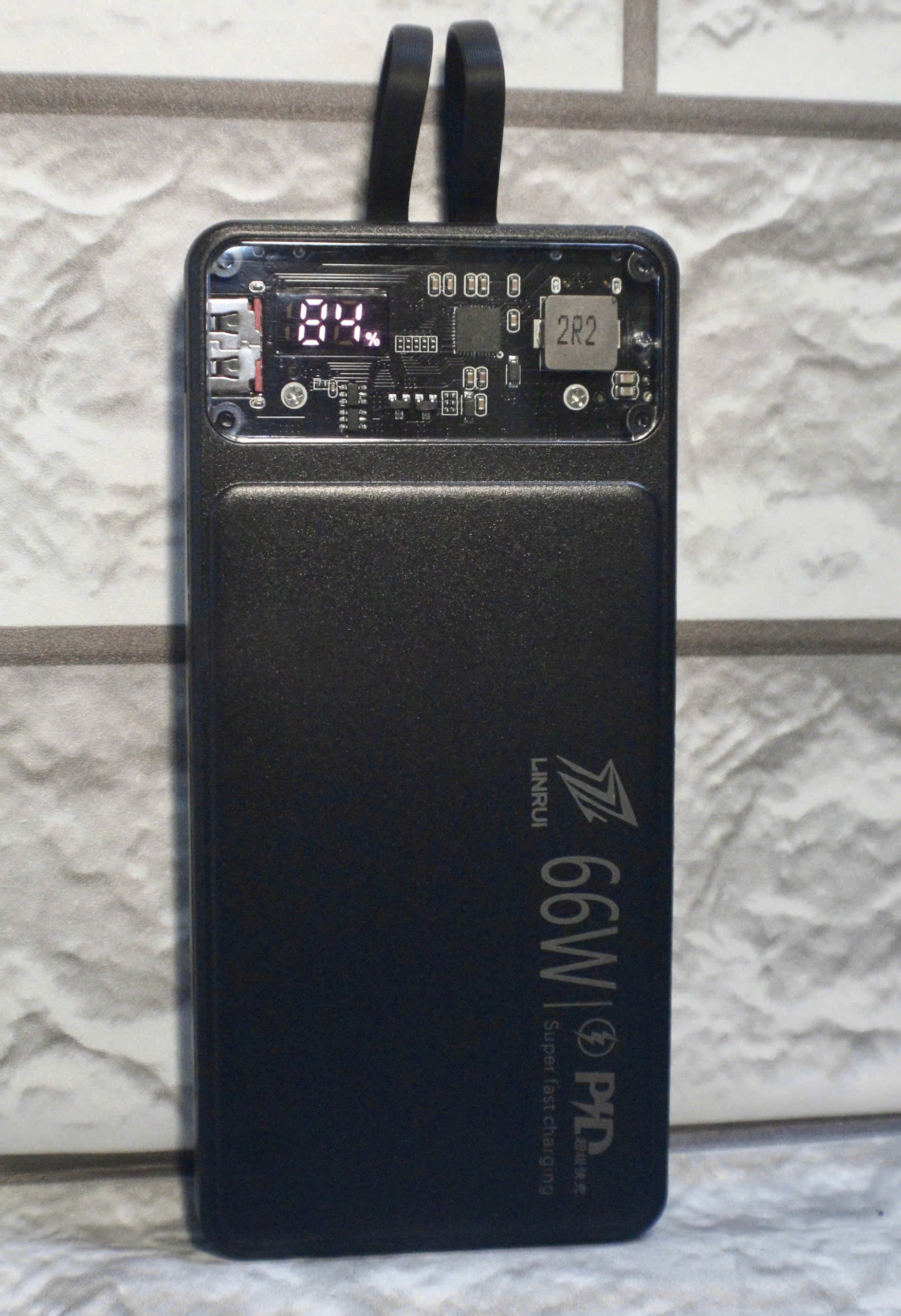 Pin Sạc Dự Phòng LINRUI LR015 Dung Lượng 10000mAh, Hỗ Trợ Sạc Nhanh Tốc Độ Sạc Tối Đa Lên Đến 66W, Tích Hợp 2 Dây Sạc - Hàng Chính Hãng