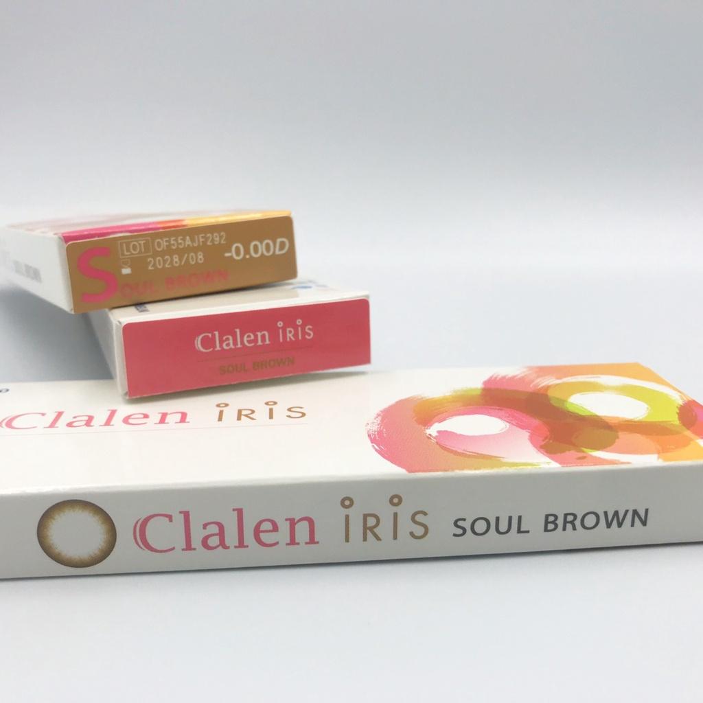Kính áp tròng Hàn Quốc có độ Clalen Iris màu nâu tự nhiên Soul Brown dùng 1 ngày