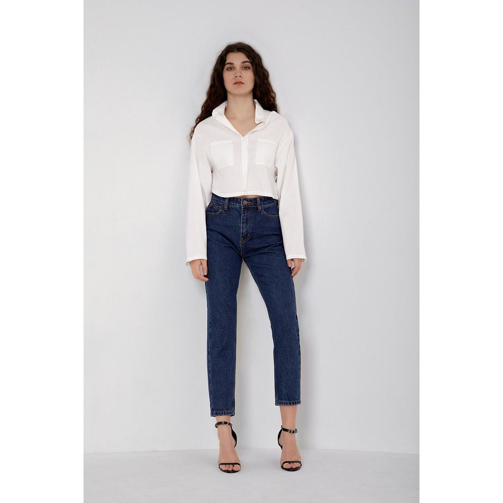 Quần Mom Fit Jeans - Classic Blue