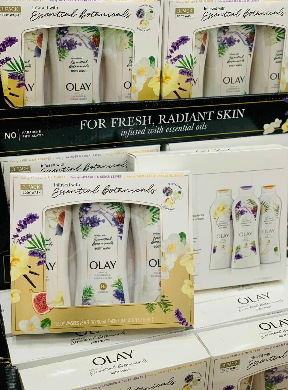 Set 3 chai Sữa tắm Olay Essential Botanicals Body Wash, Variety Pack 700ml x3