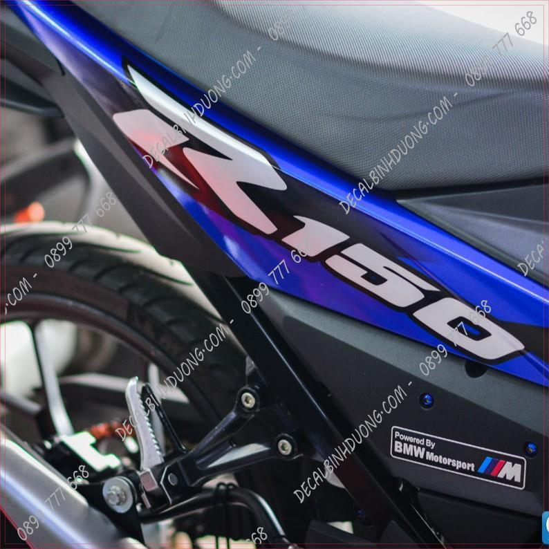 Decal Xe Máy - Tem Trùm dành cho Satria, Raider Xanh Bạc Đen Đẹp Nhất Soeei Đẹp