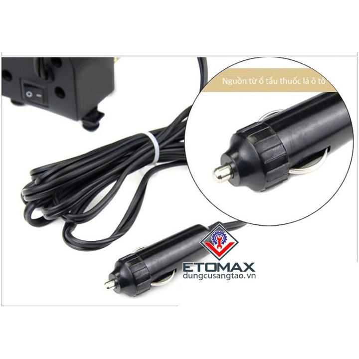 Máy nén khí bơm hơi mini 12V cắm tẩu ô tô