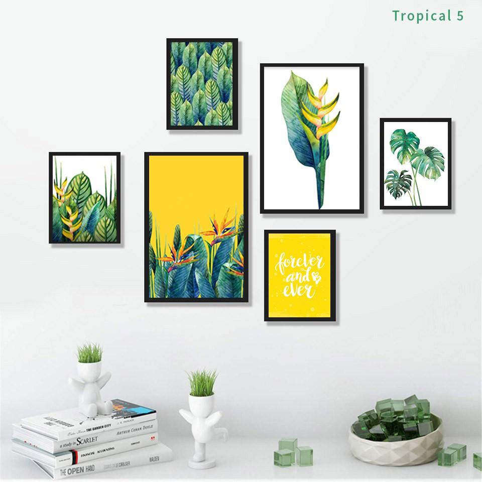 Bộ 6 khung ảnh trang trí lá cây nhiệt đới - Tropical 5