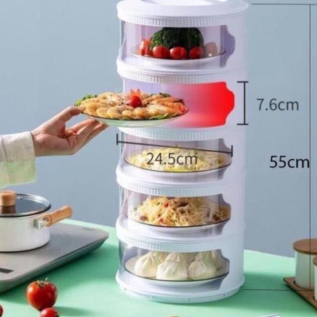 Lồng Bàn Giữ Nhiệt 5 Tầng Cao Cấp Đựng Thức Ăn