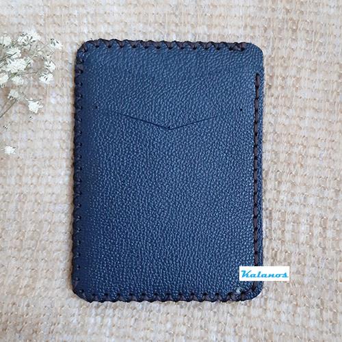 Ví card mini da bò cao cấp Kalanos KBN550-Navy, ví nhỏ đựng thẻ màu xanh Navy