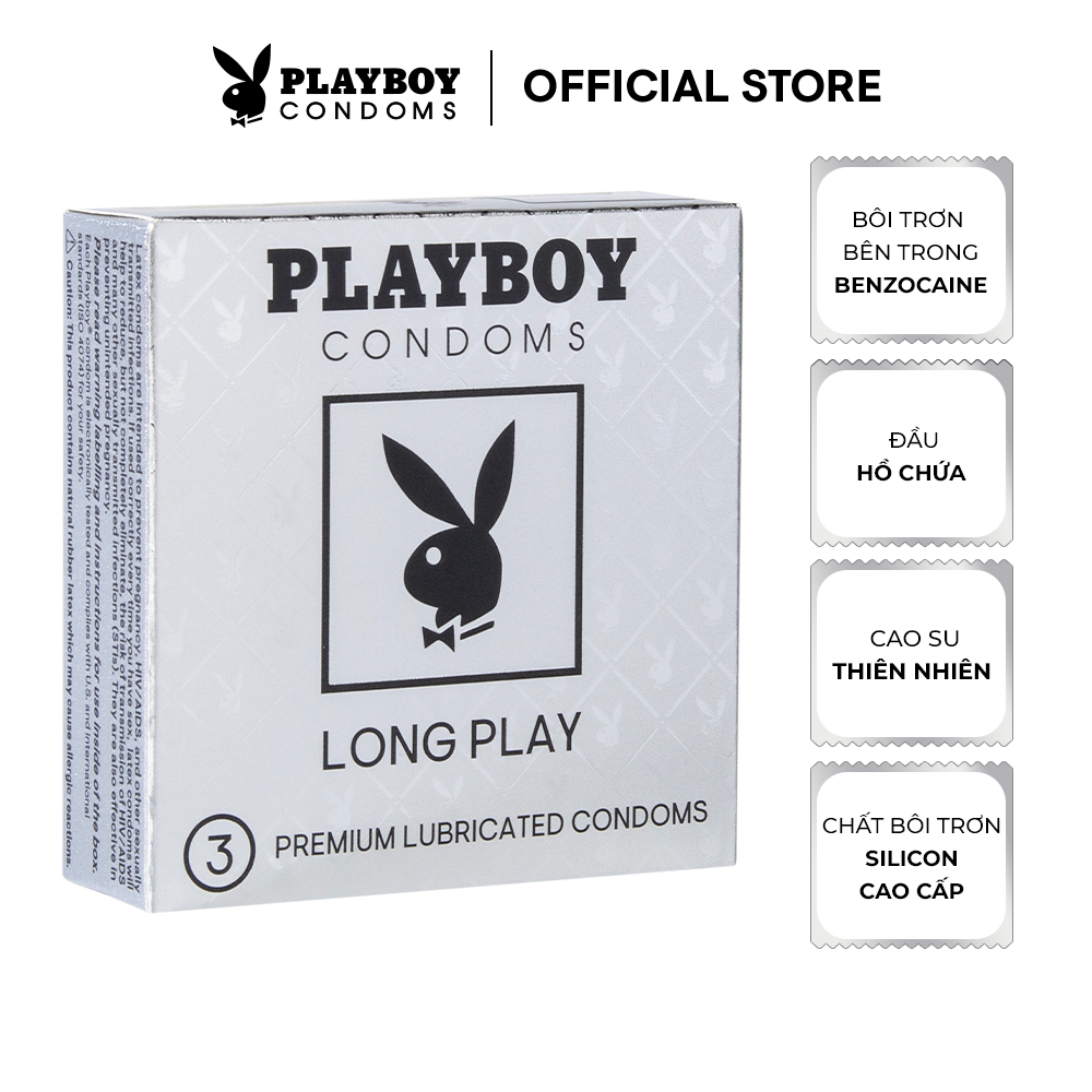 Bộ 2 Bao Cao Su PLAYBOY LONG PLAY Hộp 3 Cái