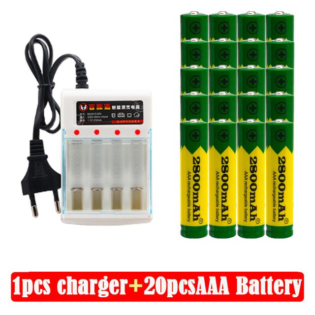 2022 Pin AAA Alkaline 2800 MAH Pin sạc AAA 1.5 V cho Pin Đồ Chơi Điều Khiển Từ Xa Đèn Pin Pin + sạc Màu sắc: Vàng