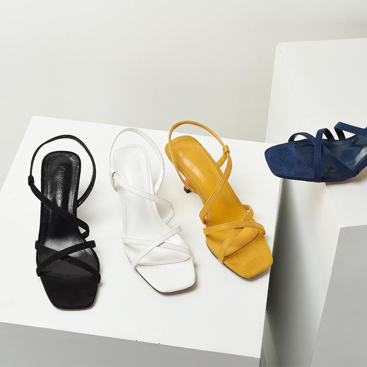 Sandal cao gót nhọn 7 phân Chữ X THS20
