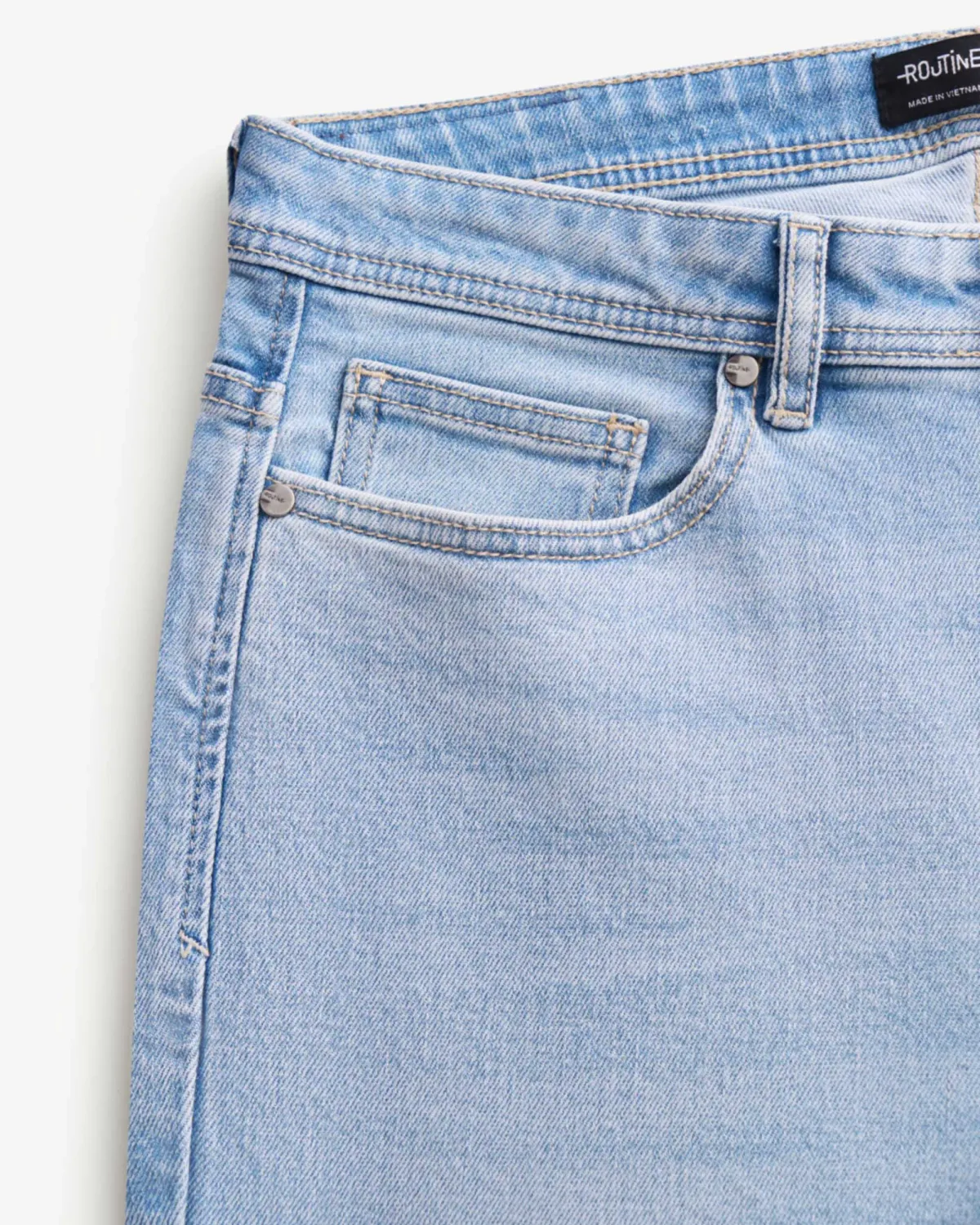 Quần denim nam dài xanh nhạt slim cropped - ROUTINE 10S25DPA005