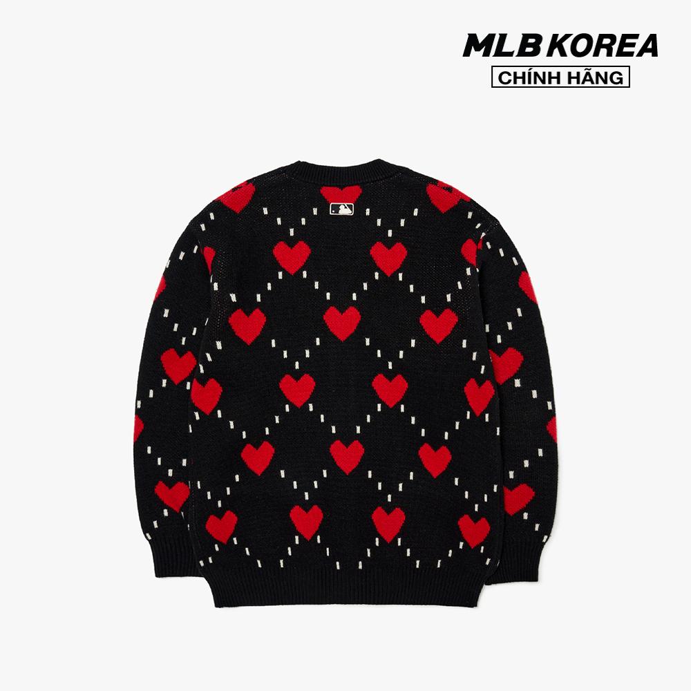 MLB - Áo khoác cardigan cổ V Heart All Over 3AKCH0224-50BKS