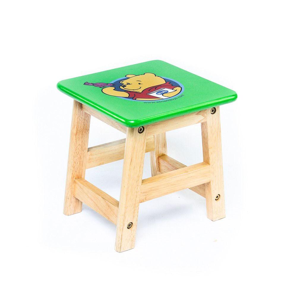 Ghế vuông in hình thú | Bàn ghế trẻ em bằng gỗ