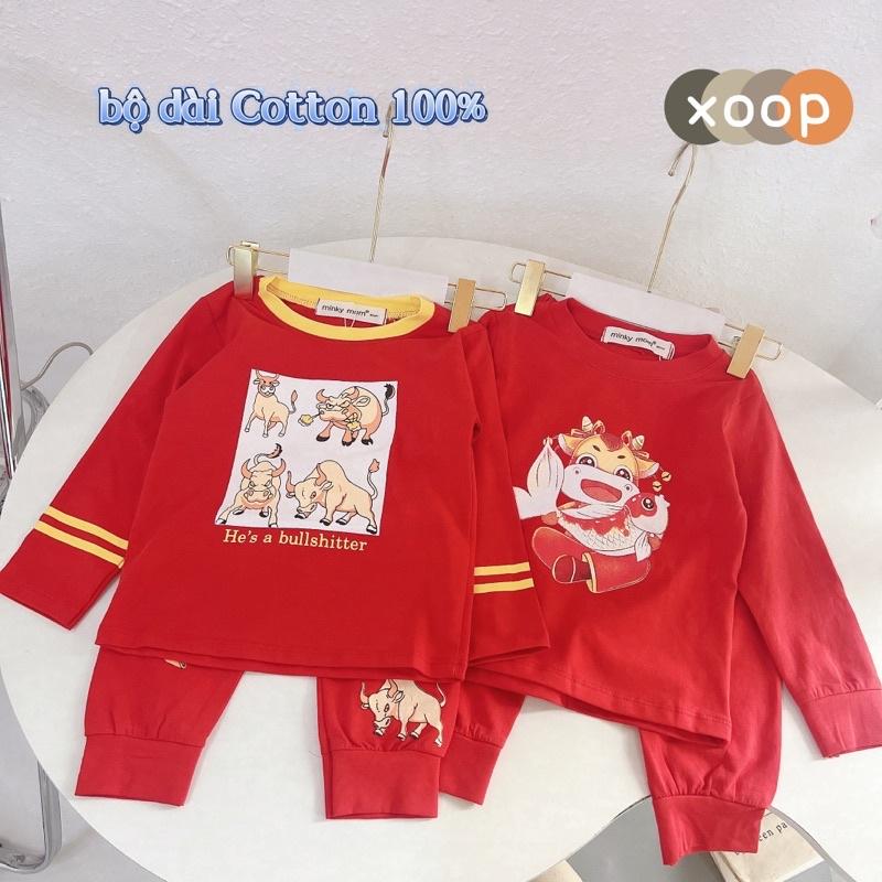 Sale !!! Bộ Dài Tay Cotton 100 % Hàng Minky Mom Họa Tiết Trâu Vàng May Mắn Cực Đẹp Cho Bé (8-18kg)(SP001411 )