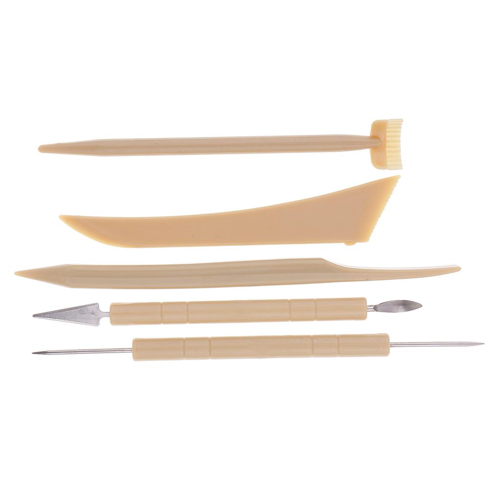 5Pcs Pottery Clay Sculpture Carving Modeling Pottery Hobby Craft DIY Tools