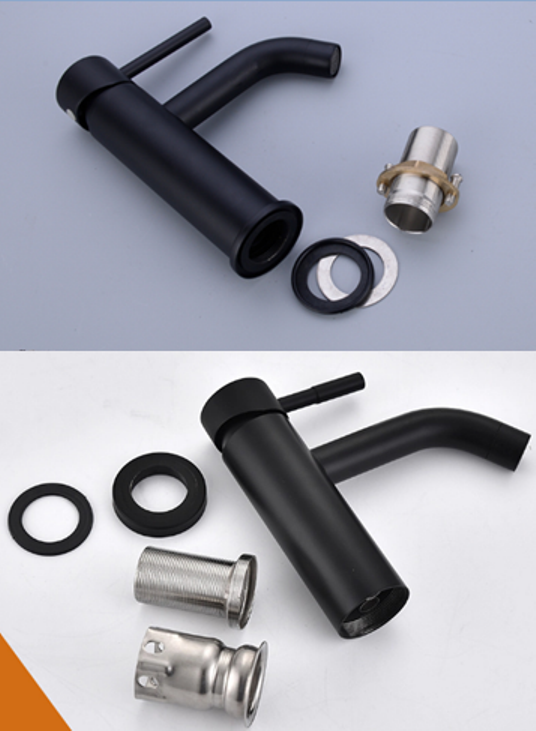 Vòi Lavabo nóng lạnh màu đen cao cấp - Inox 304 - Style 1