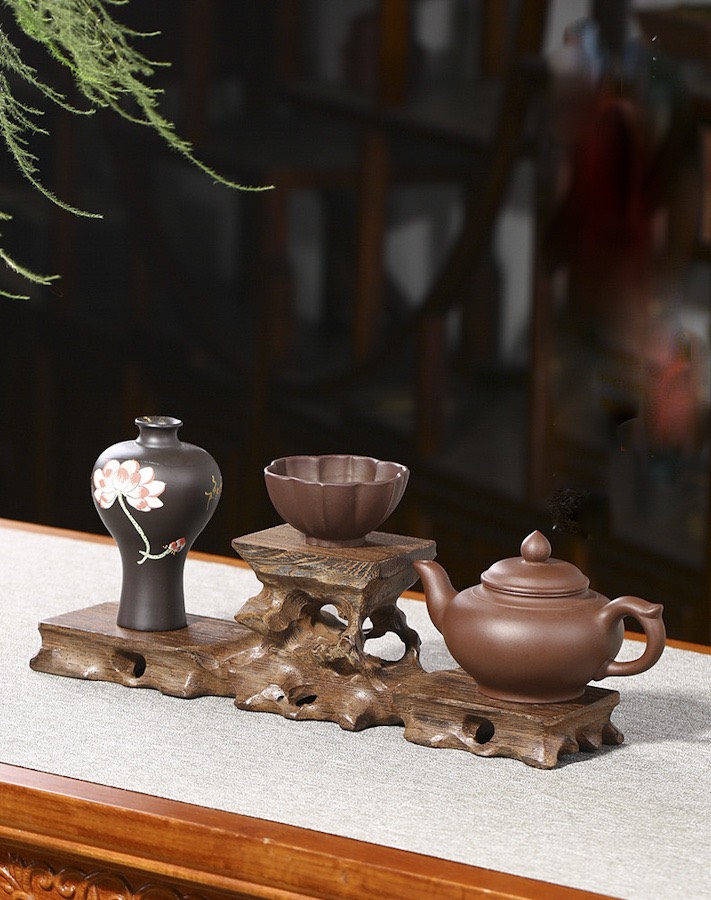 ĐẾ GỖ 3 TRỤ TAM SƠN GỖ CÁNH GÀ ĐỂ ĐẶT TƯỢNG , CHẬU BONSAI TRANG TRÍ