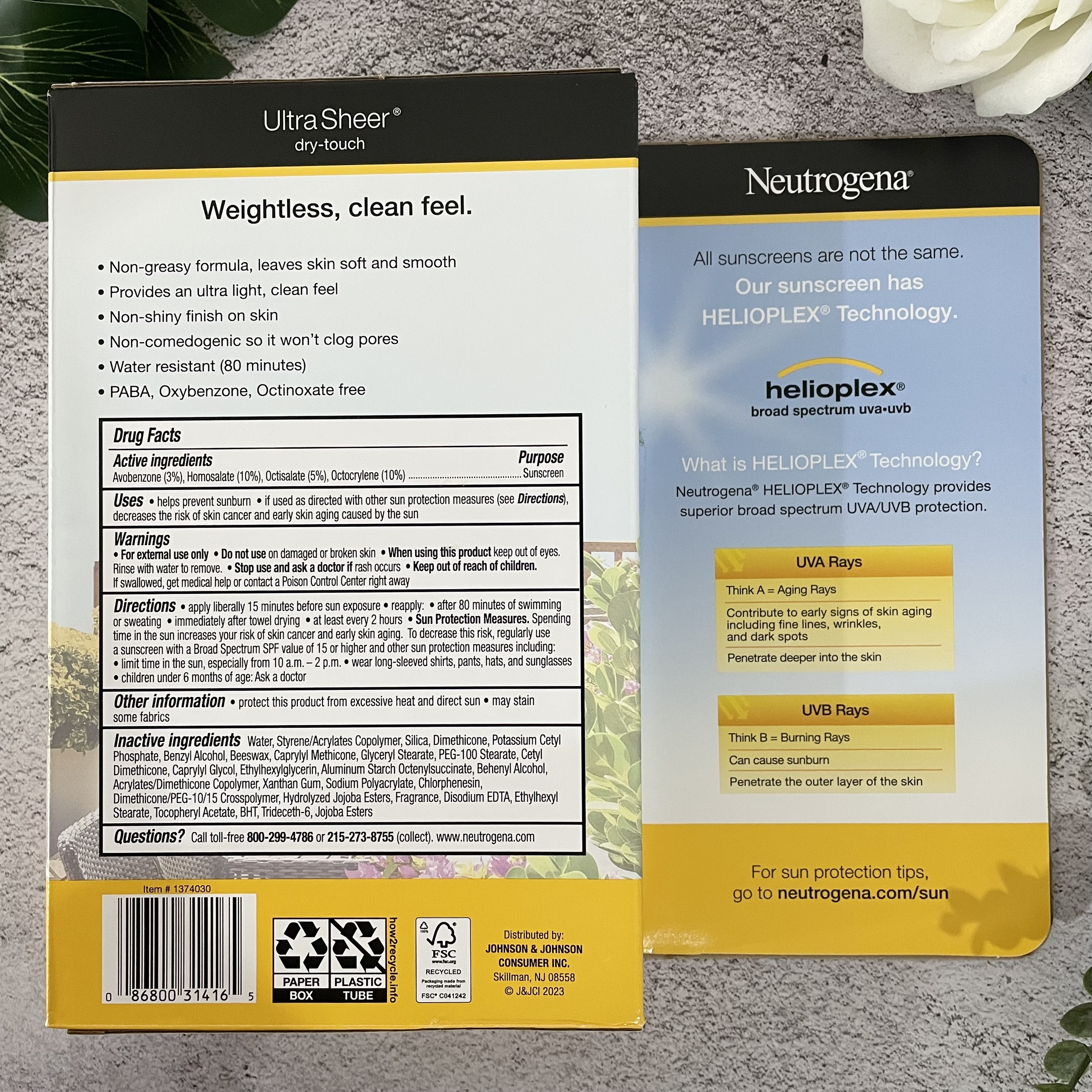 Set kem chống nắng Neutrogena Ultra Sheer Sunscreen SPF 55