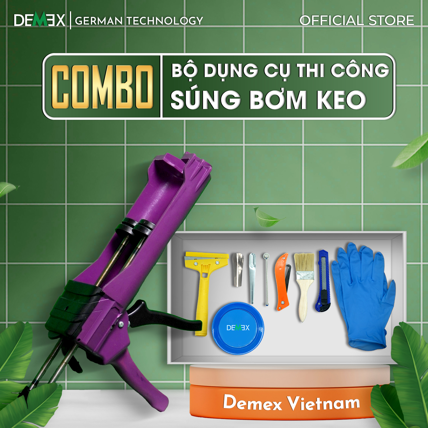 Bộ Dụng Cụ Thi Công Keo Chà Ron 2 Thành Phần - Keo Chít Mạch Chống Thấm, Không Chứa Chất Gây Ung Thư