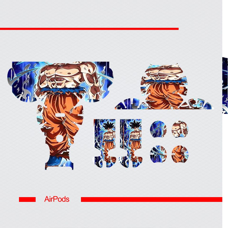 Miếng dán skin chống bẩn cho tai nghe AirPods in hình Songoku Dragon Ball - 7vnr035 (bản không dây 1 và 2)