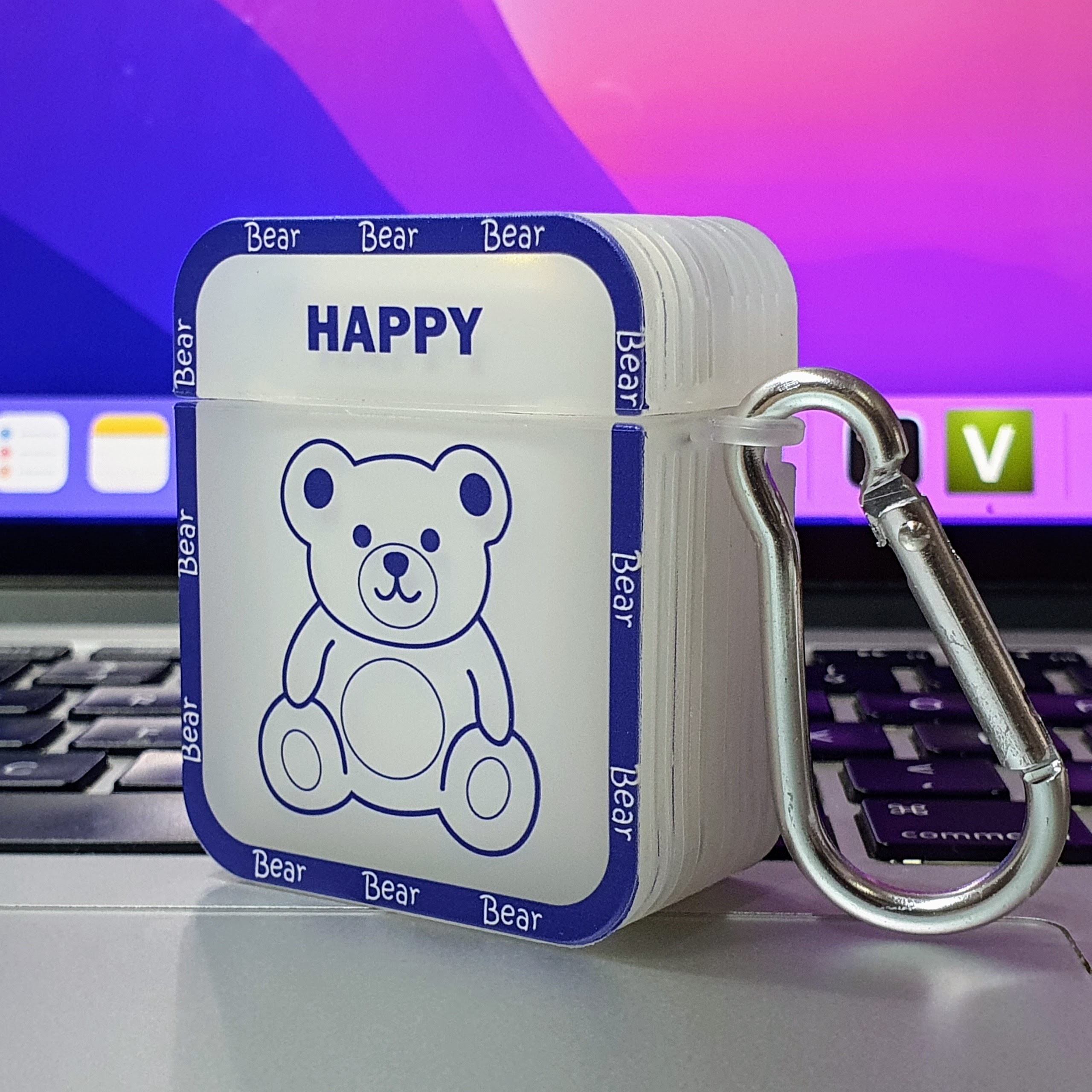 Case Ốp Dành Cho Airpods 1/2/Pro - Gấu Happy