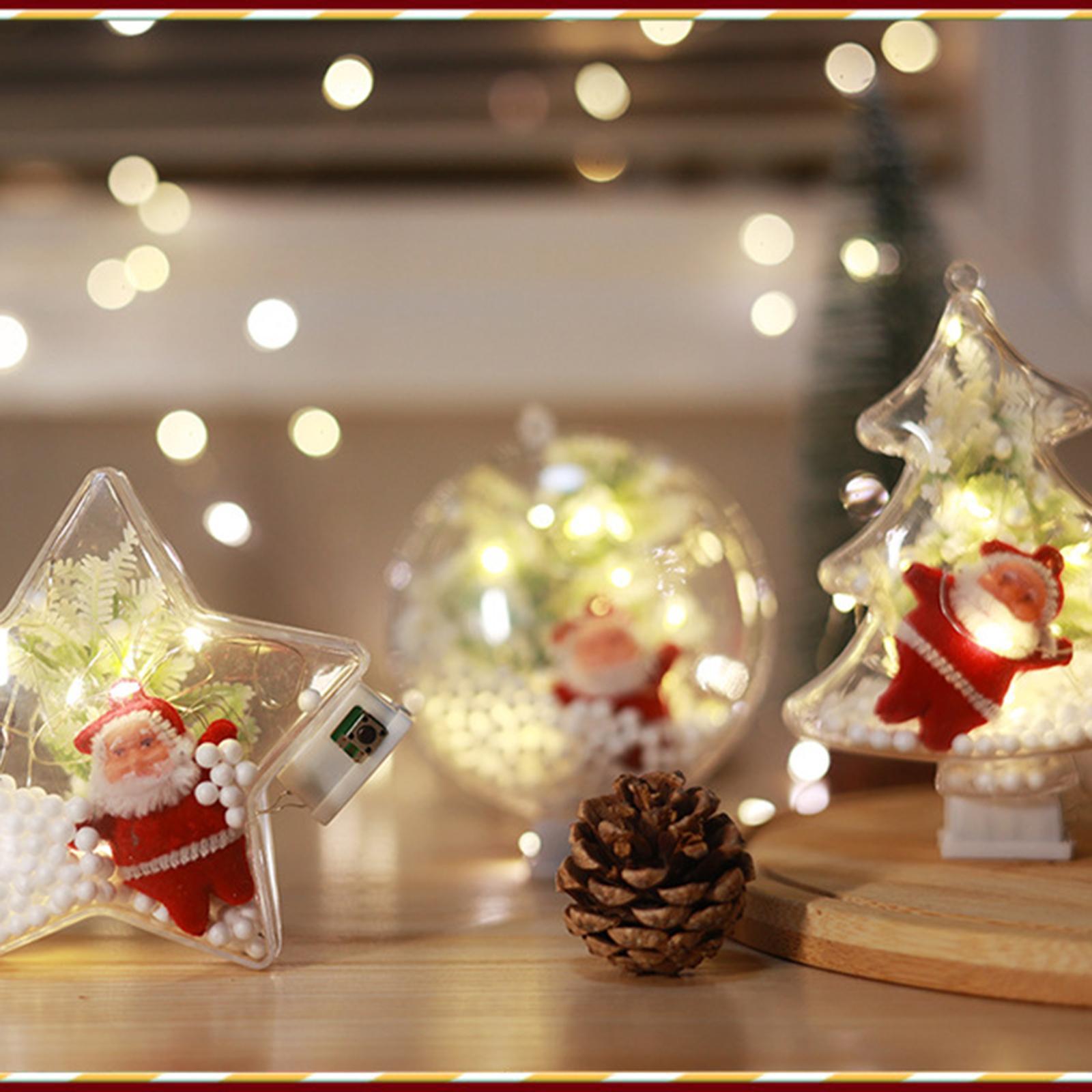 Christmas Hanging Decorations Party Ornaments Battery Powered Transparent