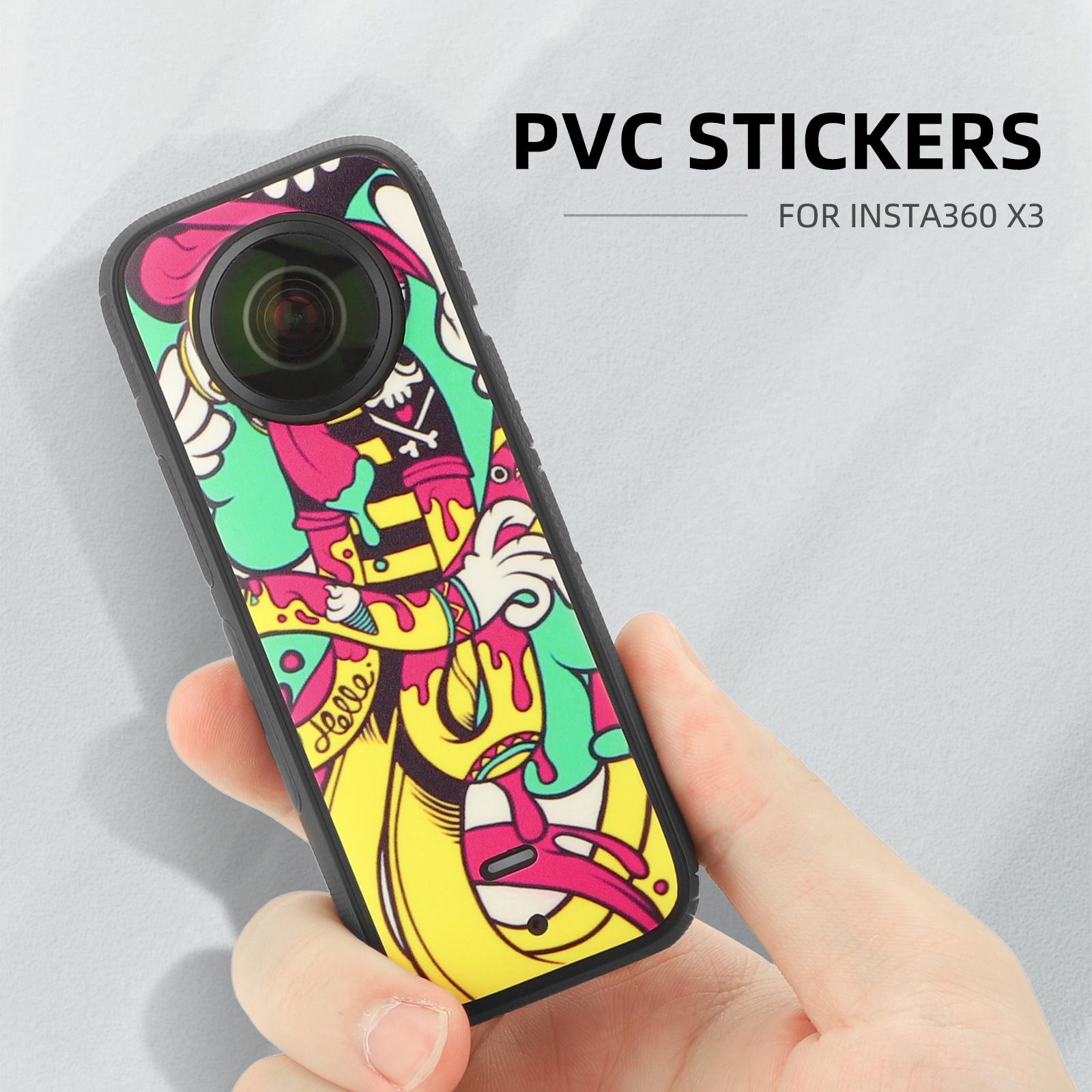 2 Cái/bộ PVC Dán Màng Bảo Vệ Đề Can Chống Trầy Xước Có Thể Tháo Rời Vỏ Da Cho Insta360 One X3 Camera Toàn Cảnh
