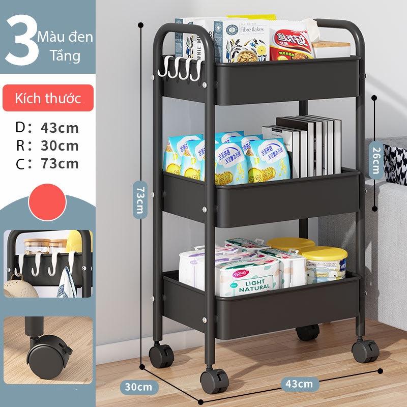 Kệ Để Đồ Nhà Bếp, Lò Vi Sóng, Nồi Cơm Điện.... , Mẫu Kệ CAO CẤP, Có Bánh Xe, Sơn Đen CHỐNG HAN GỈ, được ưa chuộng