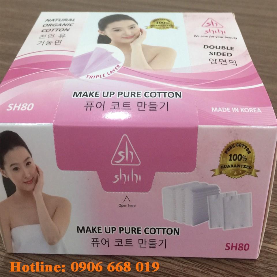 BÔNG TẨY TRANG SHIHI HÀN QUỐC CAO CẤP - HAI MẶT, 80 MIẾNG