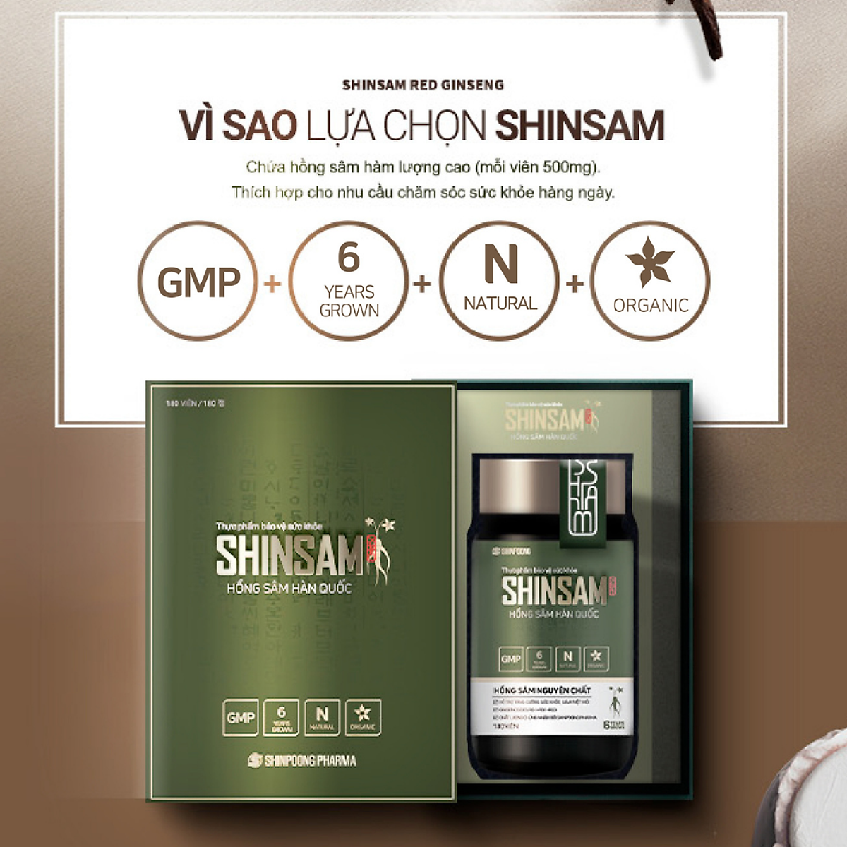 Combo 03 Vacomin Actiz + Vacomin Hevit  + Hồng sâm SHINSAM + Free 1 wooden box