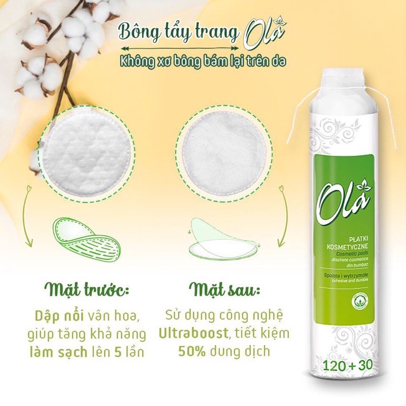 Bông tẩy trang Ola 150 miếng