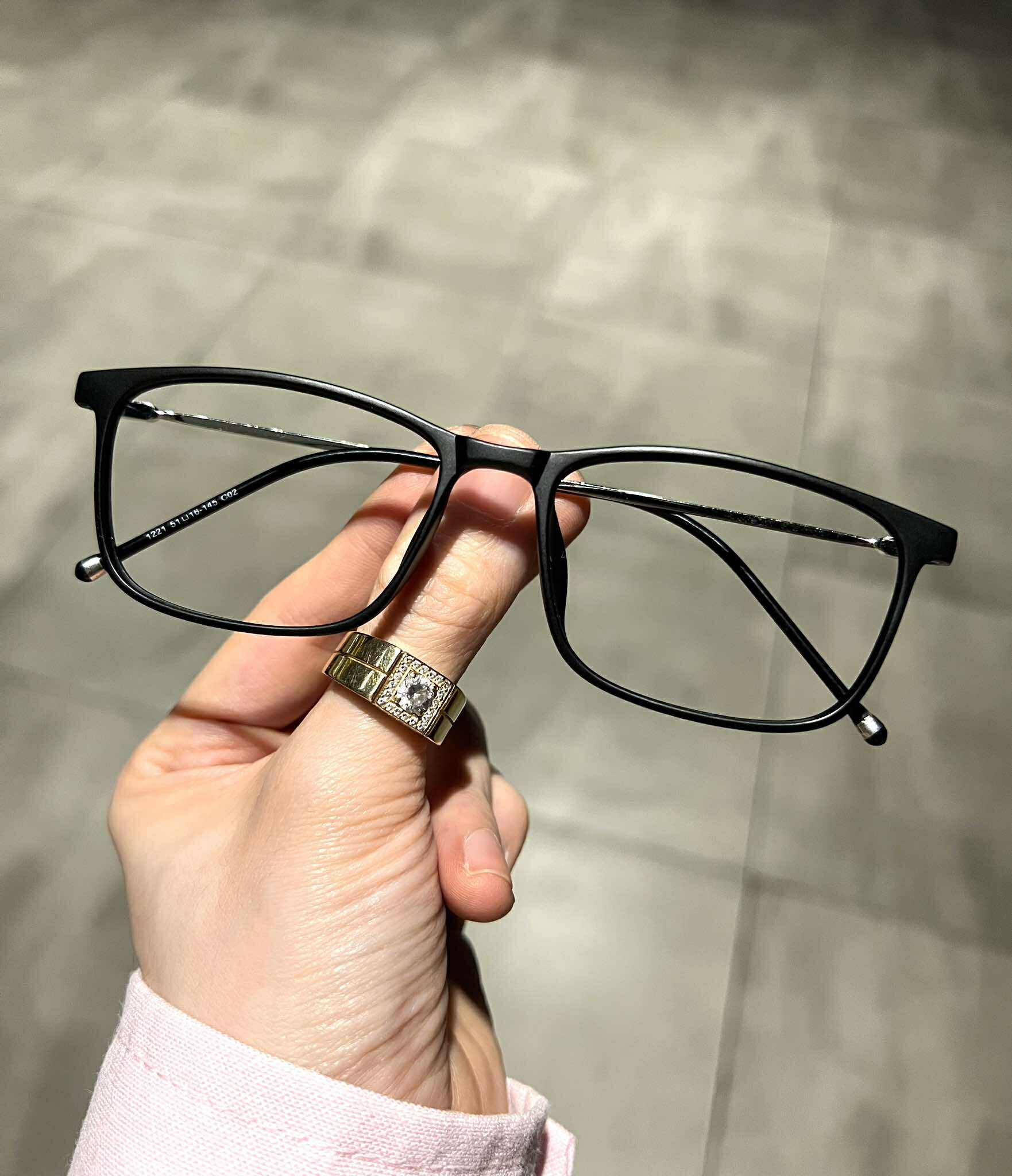 Kính mắt thời trang nam nữ dáng chữ nhật gọng kim loại nhẹ