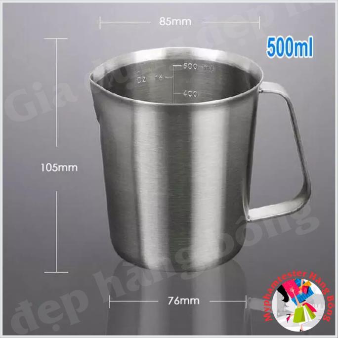 Ca inox - Ca inox 304 CHIA VẠCH KHÔNG NẮP các loại 500ml 700ml 1000ml 1500ml 2000ml sáng bóng