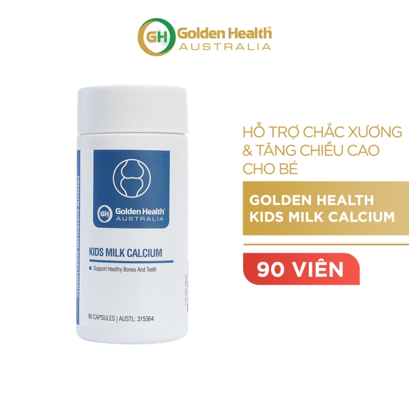 Viên uống hỗ trợ chắc xương và tăng chiều cao cho bé Golden Health Kids Milk Calcium