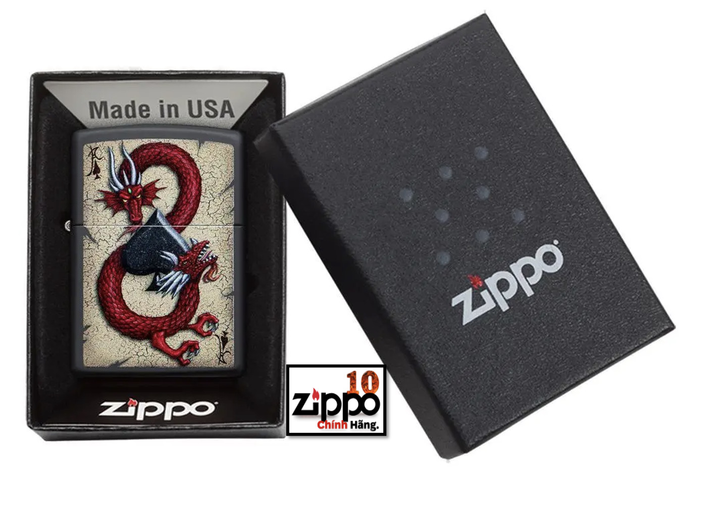 Bật lửa ZIPPO 29840 Dragon Ace Design - Chính hãng 100%